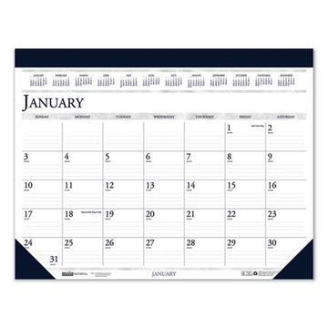 House of Doolittle™ Recycled Two-color Perforated Monthly Desk Pad Calendar, 22 X 17, Blue Binding-corners, 12-month (jan-dec): 2022 freeshipping - TVN Wholesale
